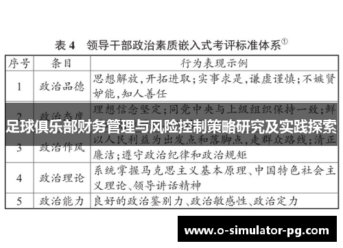 足球俱乐部财务管理与风险控制策略研究及实践探索